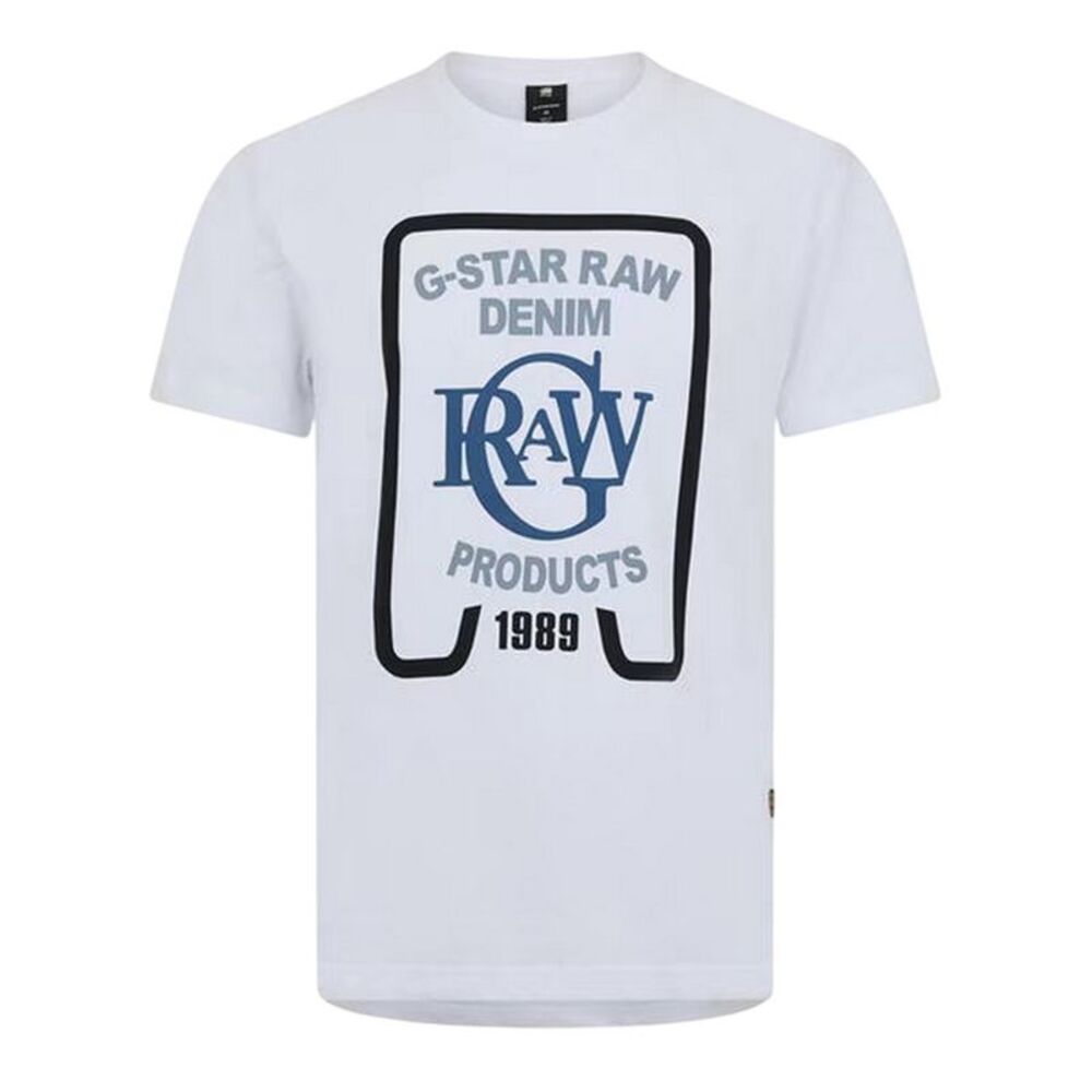 G-Star Mens Raw 1989 Natural Cotton Regular T-Shirt / White